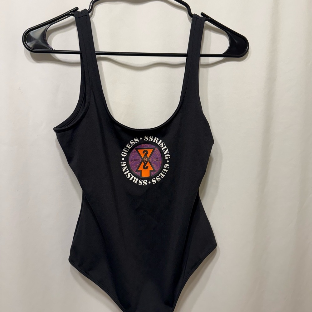 Guess Black One Piece Swimsuit leotard Head in the Clouds